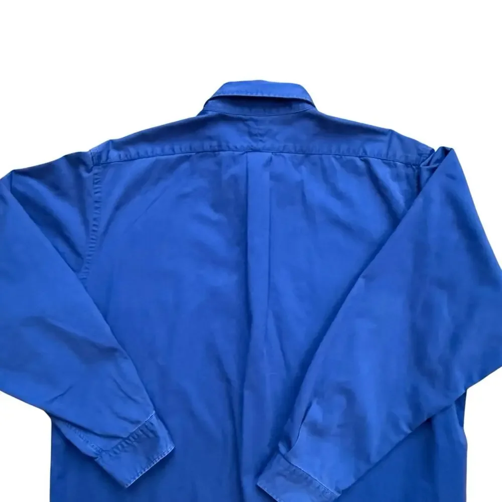 Vintage 80s Polo Ralph Lauren Heavy Oxford Shirt XL Blue Button Down USA Cotton